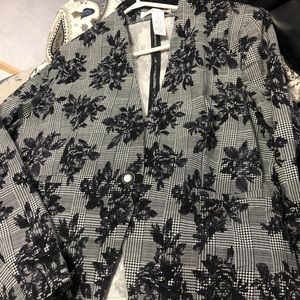 PATTERNED V NECK BLAZER NEVER WORN